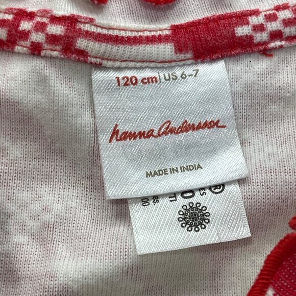 Hanna Andersson Holiday Print Rib Dress Girls Size 120cm (6-7) Scandi Snowflake - Picture 5 of 11